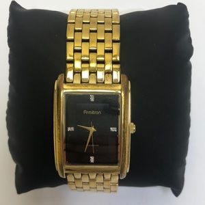 Armitron Gold tone Watch Stainless Steel Wristlet Watch Used